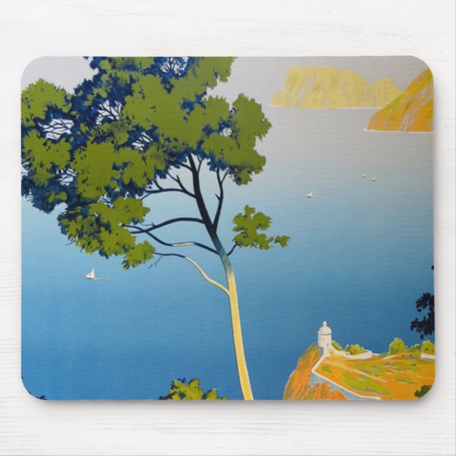 Balearernas Vintage Fransk Travel Musmatta (Framsidan)