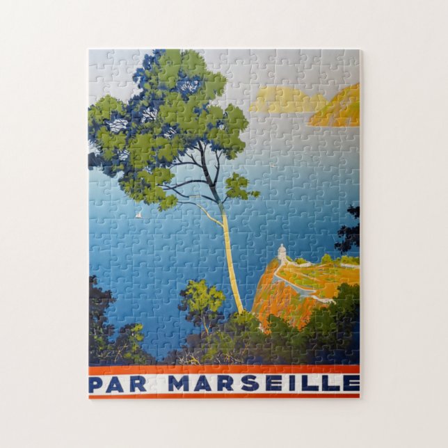 Balearernas Vintage Fransk Travel Pussel (Vertikal)