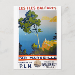 Balearernas Vintage Fransk Travel Vykort