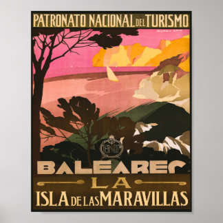 Baleares Spanien Vintage resor Poster