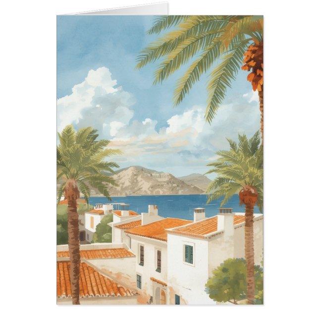 Balearic Islands Vintage French Travel Hälsningskort (Framsidan)