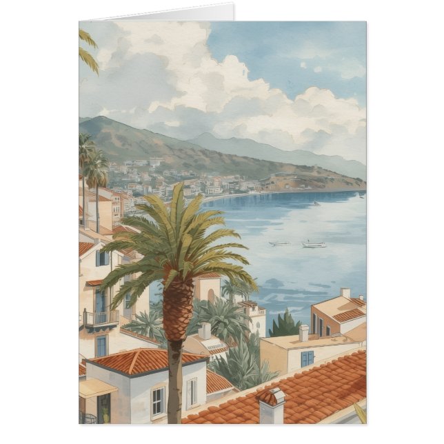 Baleariska öar Vintage fransk resa Hälsningskort (Framsidan)