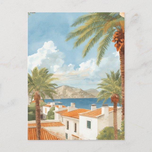 Baleariska öar Vintage fransk resa Helg Vykort (Framsida)