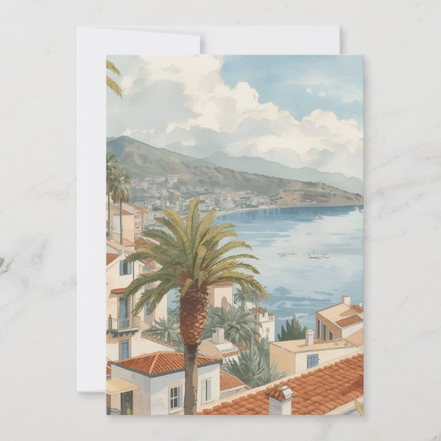 Baleariska öar Vintage fransk resa Julkort (Framsida)
