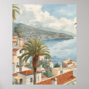 Baleariska öar Vintage fransk resa Poster