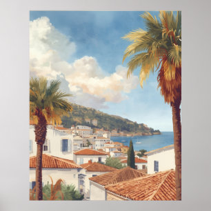 Baleariska öar Vintage fransk resa Poster