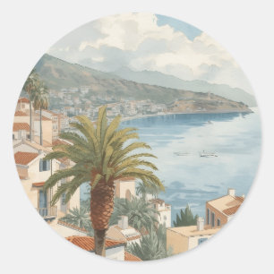 Baleariska öar Vintage fransk resa Runt Klistermärke