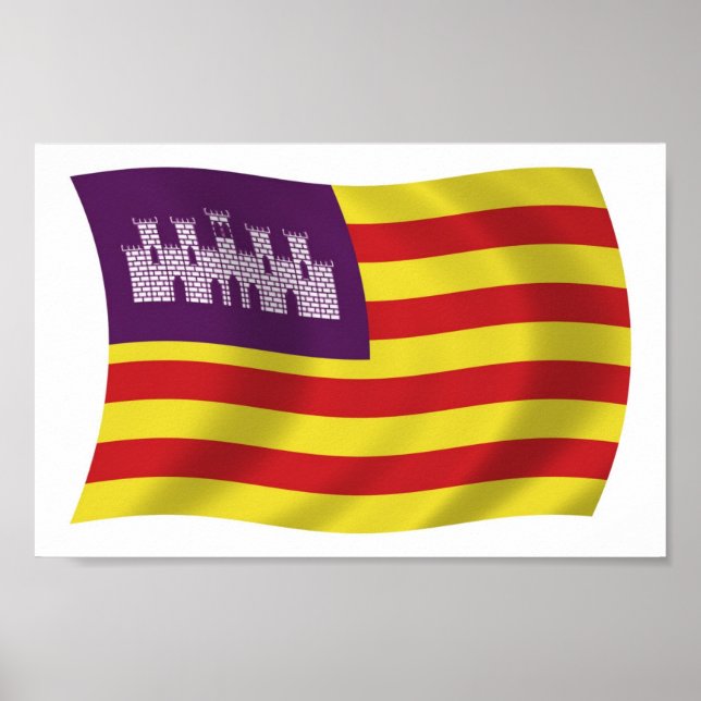 Baleariska Öarna Flagga Affisch Print (Framsidan)