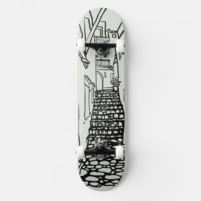 Baleariska öarna Line Art Skate Deck (Framsida)