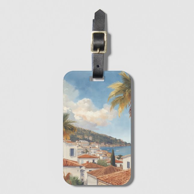 Baleariska öarna Vintage fransk resa Bagagebricka (Framsida vertikal)