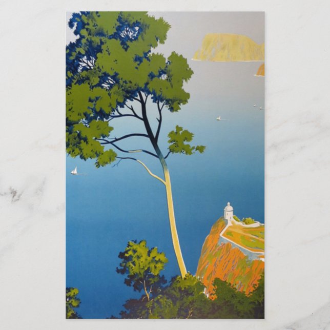 Baleariska öarna Vintage fransk resa Brevpapper (Framsida)