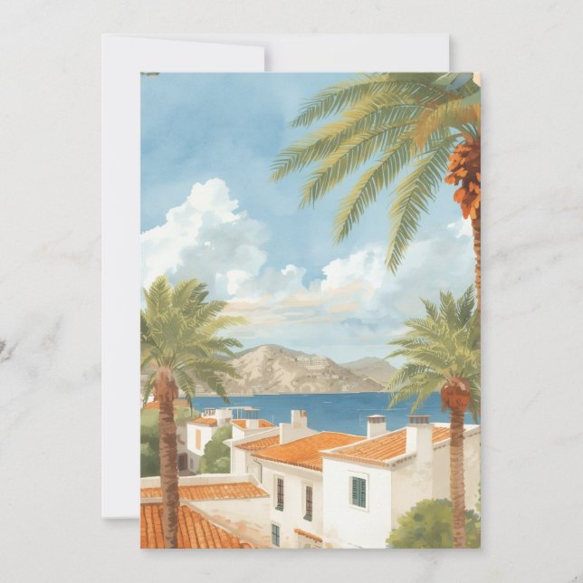 Baleariska öarna Vintage fransk resa Julkort (Framsida)