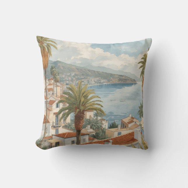 Baleariska öarna Vintage fransk resa Kudde (Framsida)