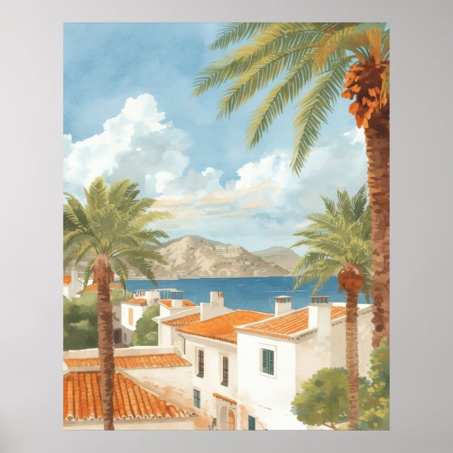 Baleariska öarna Vintage fransk resa Poster (Framsidan)