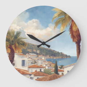 Baleariska öarna Vintage fransk resa Stor Klocka