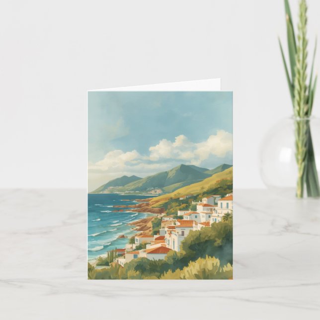 Baleariska öarna Vintage Franska Rivieran Resa Kort (Framsida)