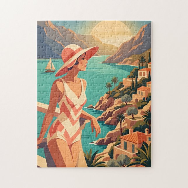 Baleariska öarna Vintage Kvinnapussel Scenisk Pussel (Vertikal)