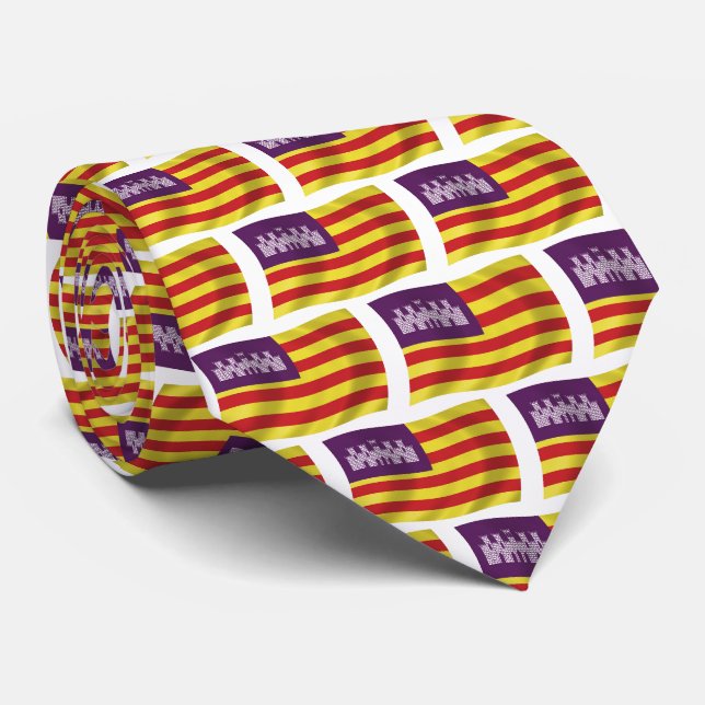 Baleariska öarnas flagg halsduk slips (Rullad)