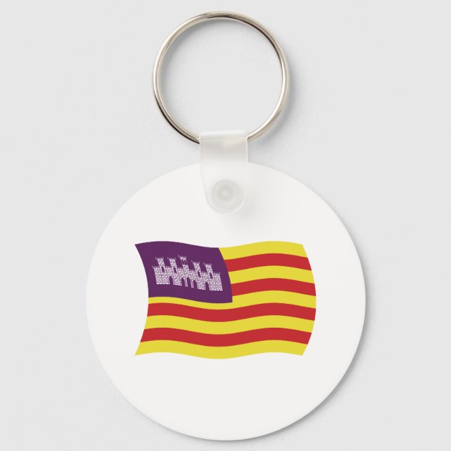 Baleariska öarnas flagga Nyckelring (Framsida)