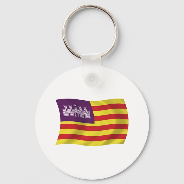 Baleariska Öarnas Flagga Nyckelring (Framsida)