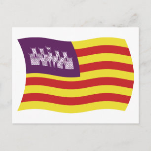 Baleariska öarnas flagga Postkort Vykort