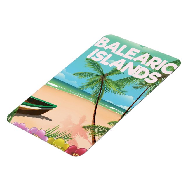 Baleariska öarnas strand resereseaffisch magnet (Vänstra Sidan)