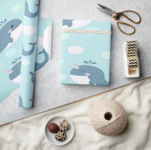baleine bleu presentpapper
