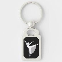 Balett 1 Keychain, dansarevitsilhouette