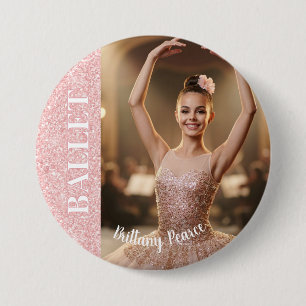 Balett Dans Knapp Pin Rose Guld Glitter Knappar