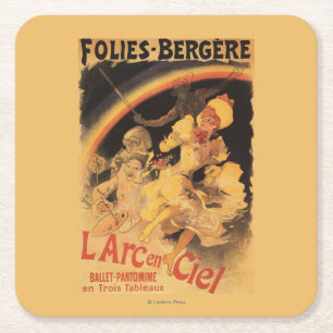 balett L'Arc-en-Ciel på Folies-Bergere Underlägg Papper Kvadrat