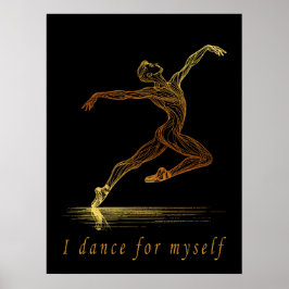 Balett manlig dansare linje konst - Jag dansar för Poster