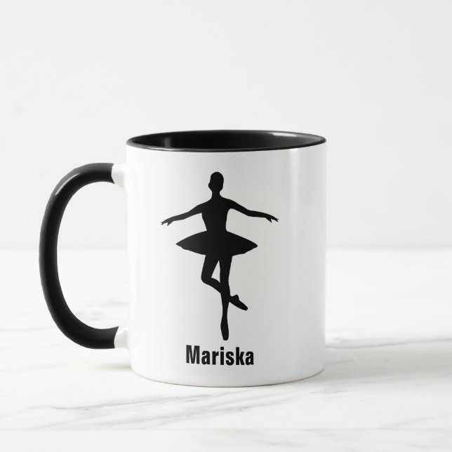 Balett Pirouett Pose Silhuett Mugg (Vänster)