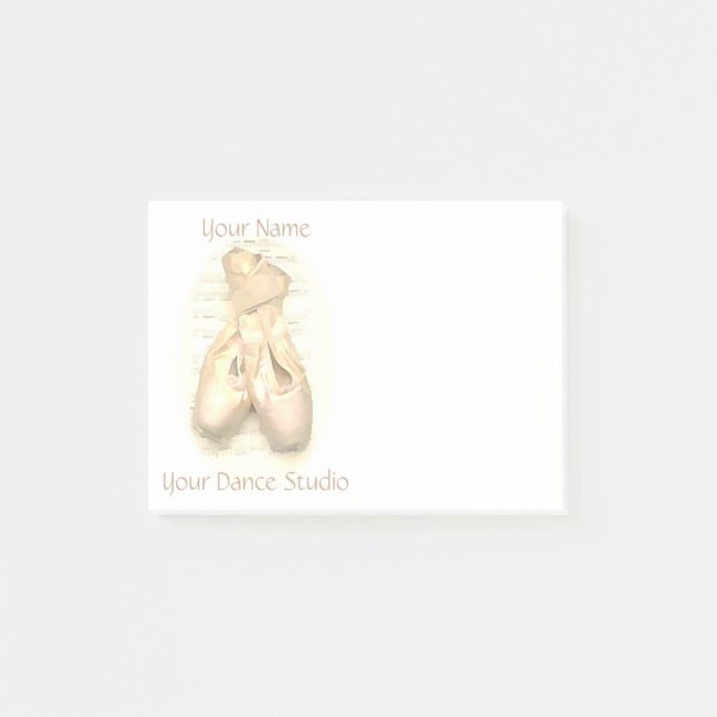 Balett Pointe skor målad personlig Post-it Block (Framsida)