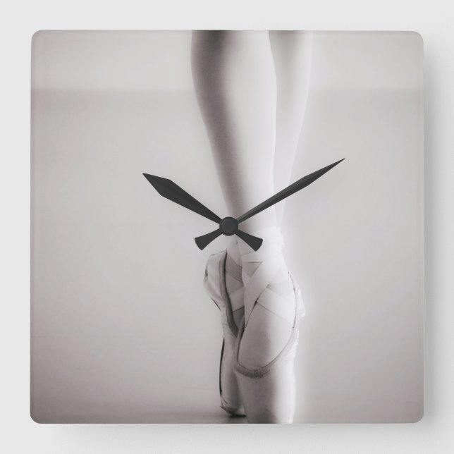 Balett Pointe skor Sepiadanstofflor Fyrkantig Klocka (Framsida)