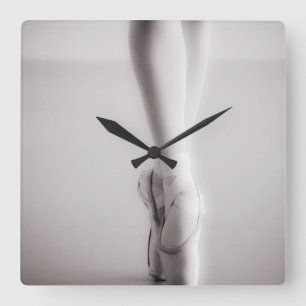 Balett Pointe skor Sepiadanstofflor Fyrkantig Klocka