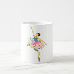 Balettdansare Dansflicka Ballerina Blomma Blommig Kaffemugg