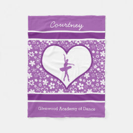 Balettdansör för personliglila blommormönster fleecefilt