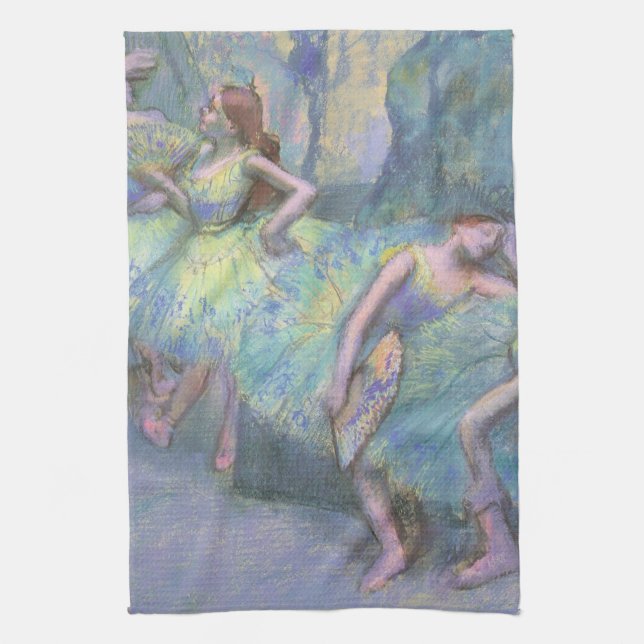 Balettdansöser i kulissen av Edgar Degas Kökshandduk (Vertikal)