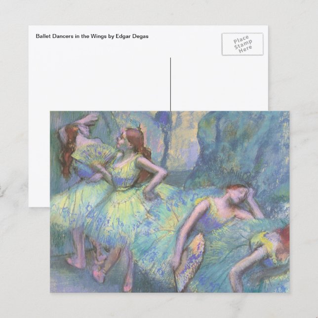 Balettdansöser i kulisserna av Edgar Degas Vykort (Fram/baksida)