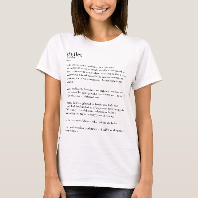 Balettdefinitionpersonlig Tee (Framsida)