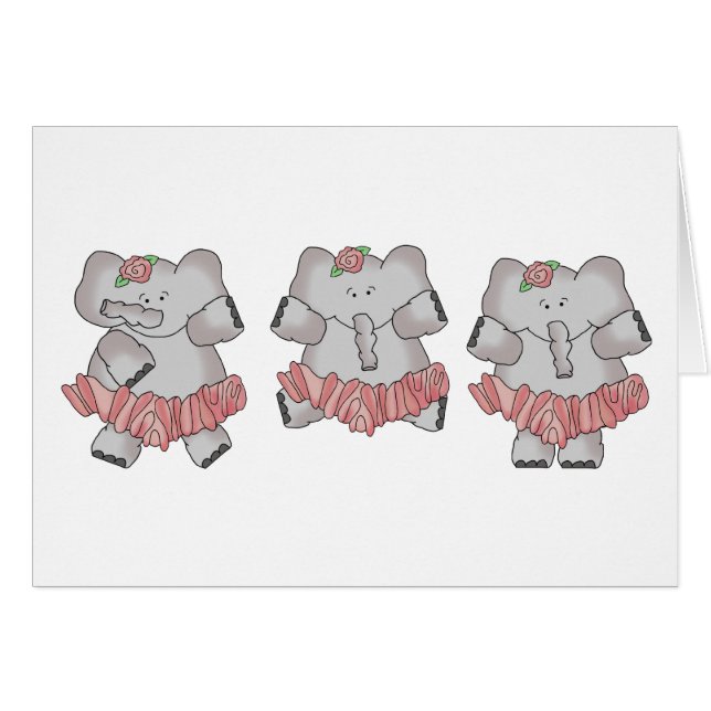 Balettelefant Hälsningskort (Framsidan Horizontal)