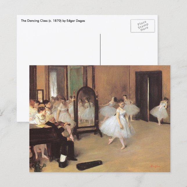 Baletten by Edgar Degas, Vintage Ballet Vykort (Fram/baksida)