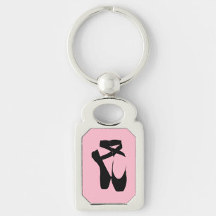 Baletthäftklammermatare Keychain Rektangulärt Silverfärgad Nyckelring