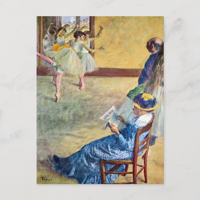 Balettklass, danshallen av Edgar Degas Vykort (Framsida)