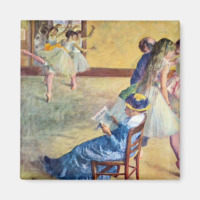 Balettklass, danssalongen av Edgar Degas Magnet (Framsidan)
