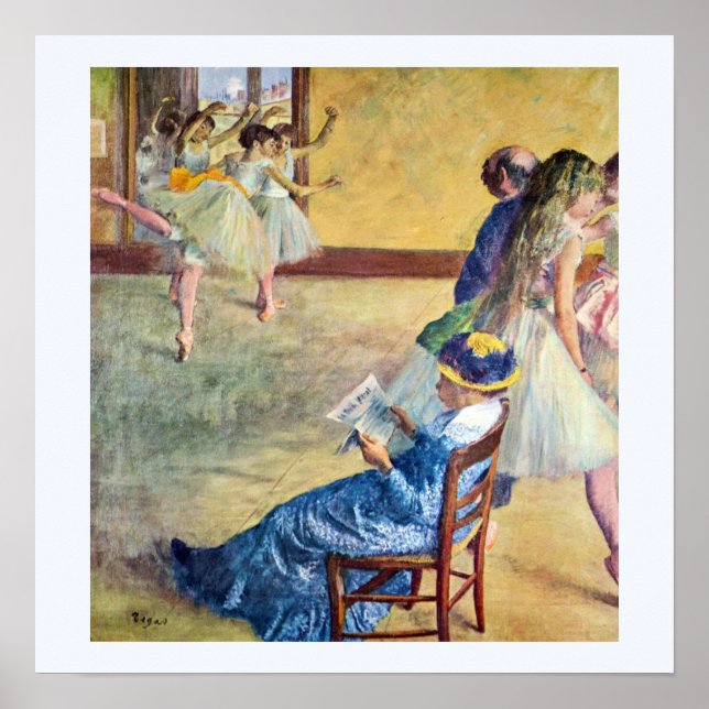 Balettklass, danssalongen av Edgar Degas Poster (Framsidan)