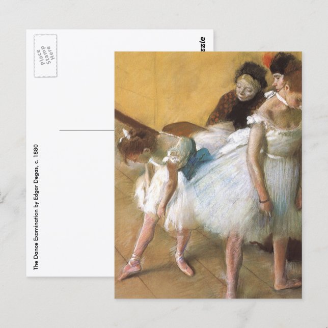 Balettprov av Edgar Degas, Vintage Ballet Vykort (Fram/baksida)