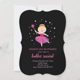 BALETTRECITAL Blond Ballerina Dansare Inbjudan