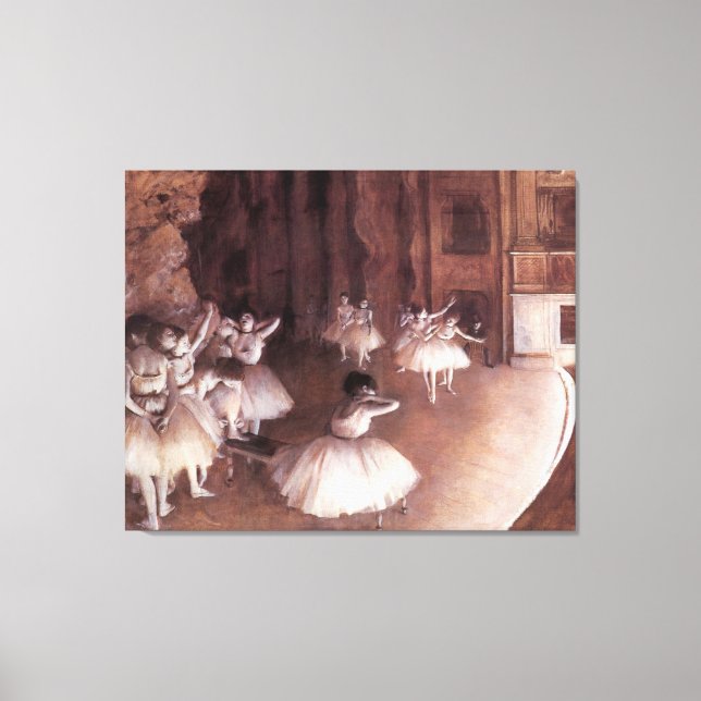 Balettrepetition på scenen av Edgar Degas Canvastryck (Framsida)