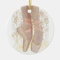 Baletttoen skor - rosa guld- vit